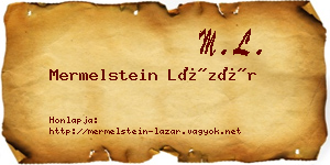 Mermelstein Lázár névjegykártya